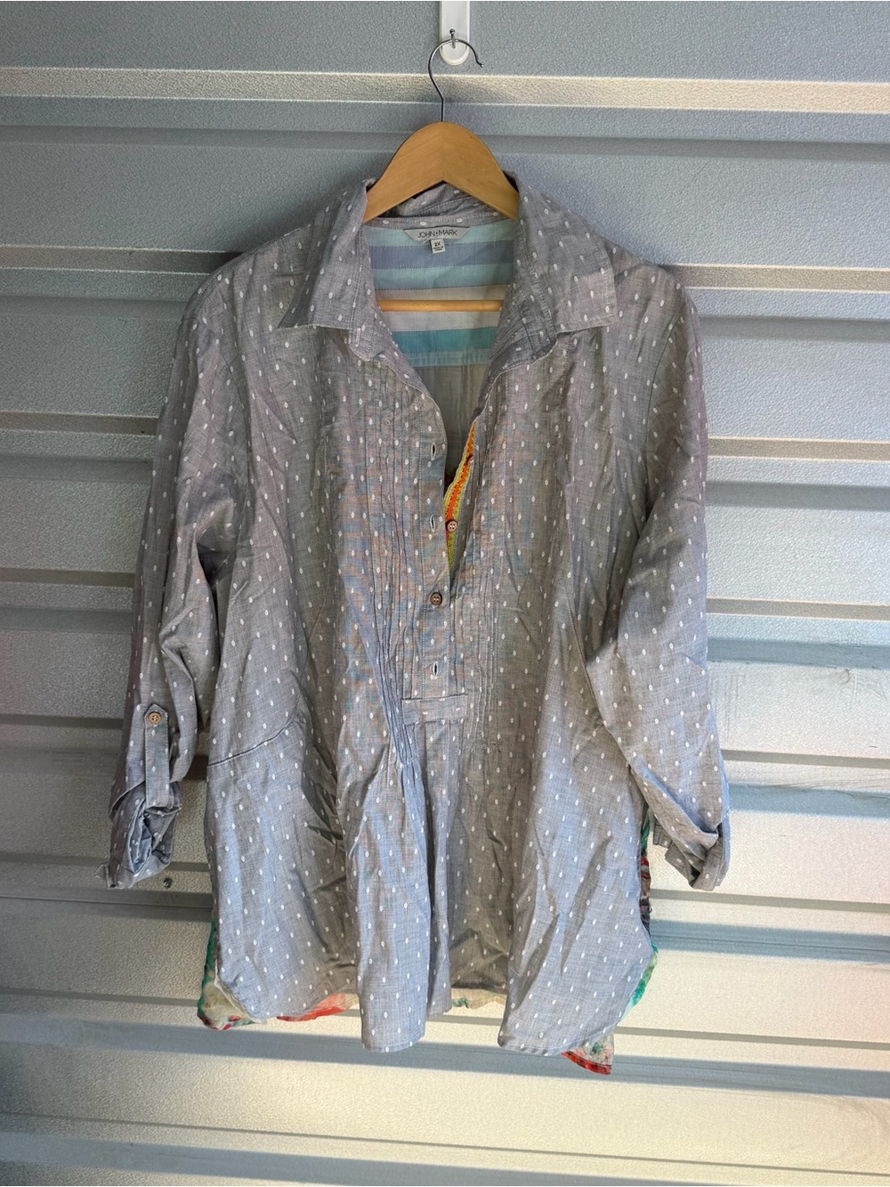 John Mark NWT polka dot & floral top